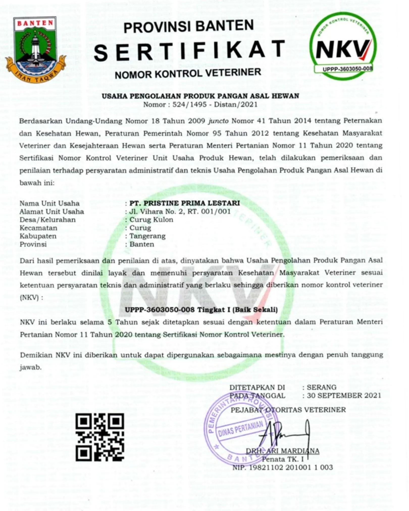 Sertifikat NKV